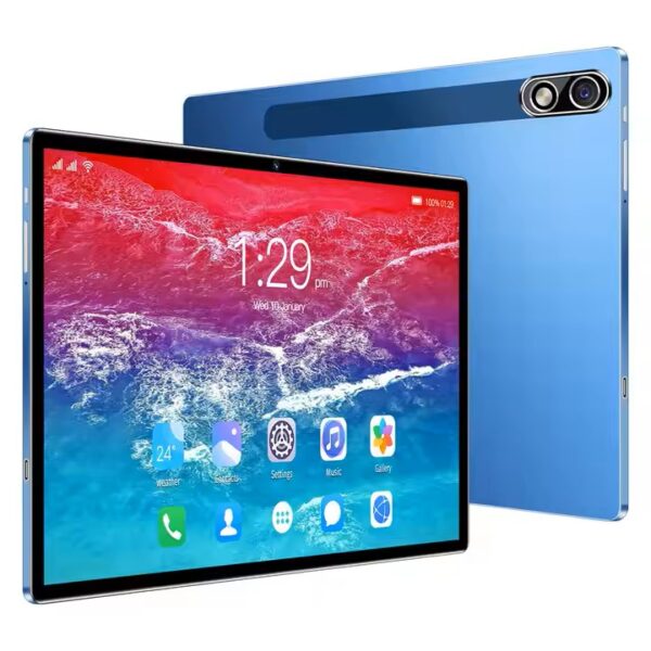 a rectangular tablet with a screen and a camera